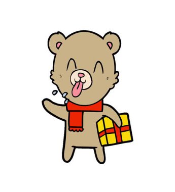 Basit bir döngü animasyon kaba çizgi film ayısı.