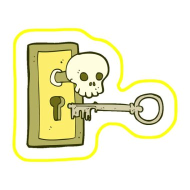 Basit bir çizgi film animasyon kapı tokmağı.