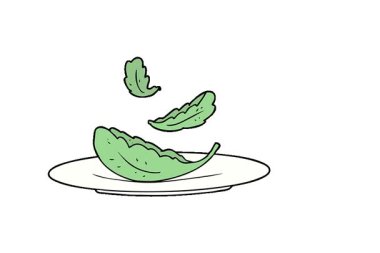 Basit bir çizgi film salata yaprakları.