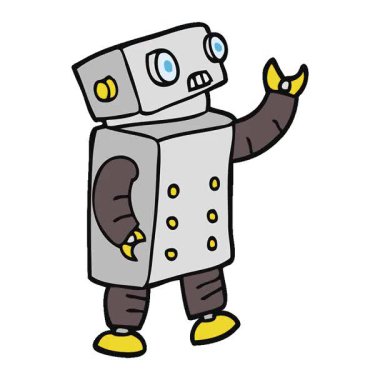 Basit bir çizgi film robotu.