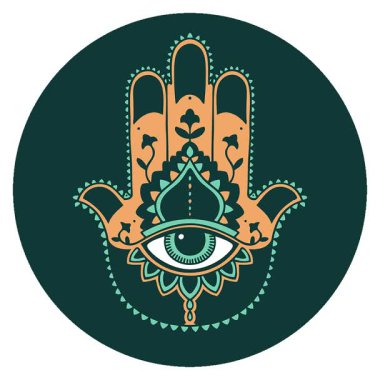 Basit bir döngü animasyon ikonik dövme görüntüsü bir hamza