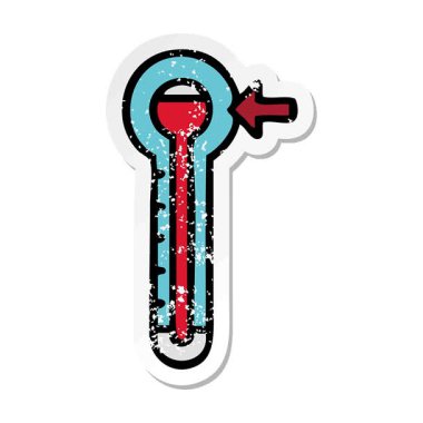 Sevimli bir çizgi film termometresinin basit bir döngü canlandırmalı sıkıntılı çıkartması.