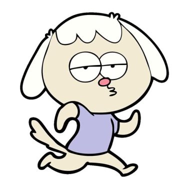 Sıkılmış basit bir çizgi film karakteri.