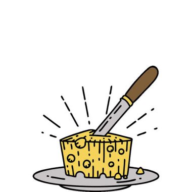 Geleneksel bir peynir dövmesi tabağının basit bir döngü canlandırması