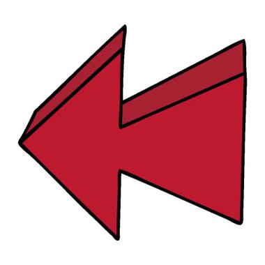 Basit bir döngü hareketli el çizimi çizgi film oku