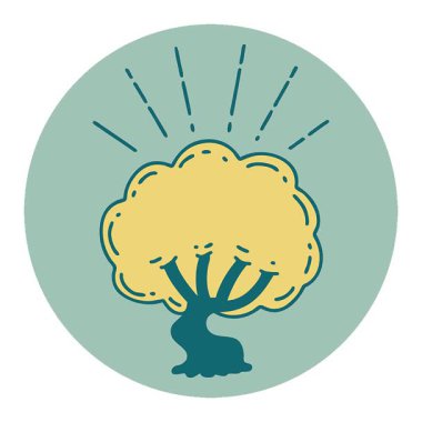 Dövme stili bir ağacın basit bir döngü canlandırma simgesi