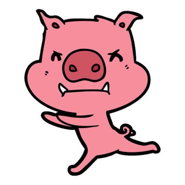 Basit bir döngülü kızgın çizgi film domuzu.