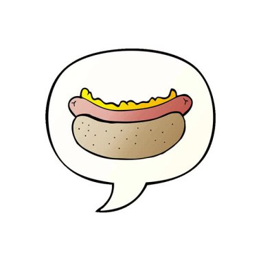 Basit bir döngü animasyon çizgi film hotdog konuşma baloncuğu ile pürüzsüz gradyan tarzı