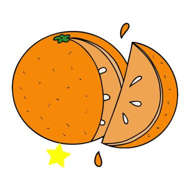 Basit bir çizgi film çizgi filmi portakal dilimi.