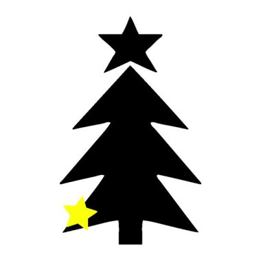 Bir noel ağacı simgesinin basit bir daire simgesi