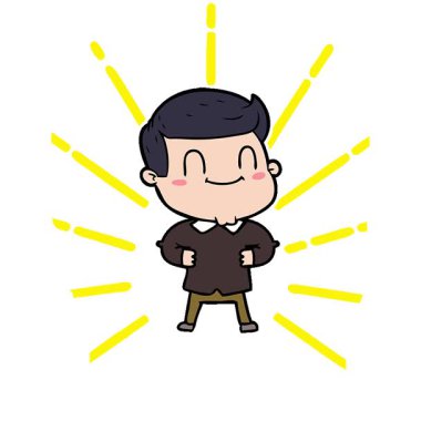 Basit bir çizgi film karakteri dostu adam.