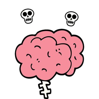 Basit bir çizgi film çizgi filmi çizgi romanı beyni.