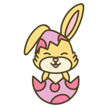 Yumurta kabuğunda basit bir paskalya tavşanı.