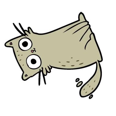 Basit bir çizgi film çizgi filmi, dik dik bakan kedi.