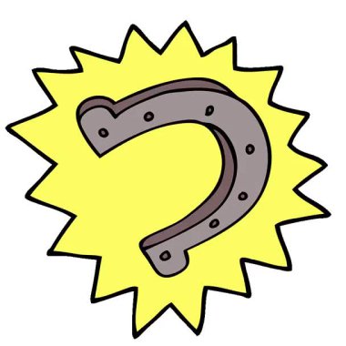 Basit bir döngü çizgi film karalaması Şanslı At nalı