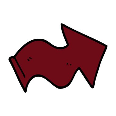 Basit bir döngü çizgi film karalaması işaret eden ok.