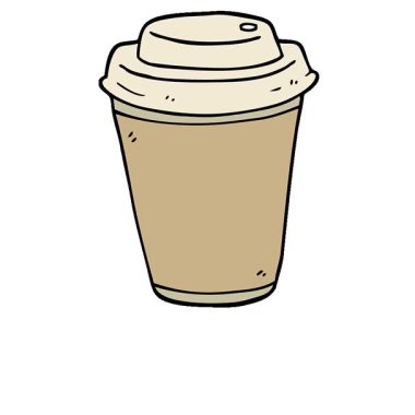 Basit bir çizgi film kahve fincanı.