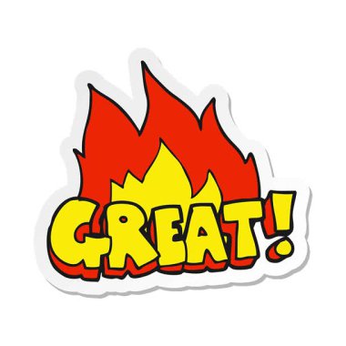 Büyük bir çizgi film sembolünün basit bir döngü canlandırmalı çıkartması