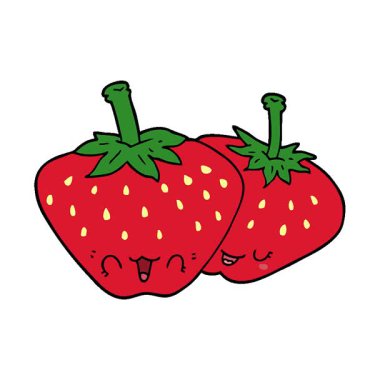 Basit bir çizgi film çizgi filmi çileği.