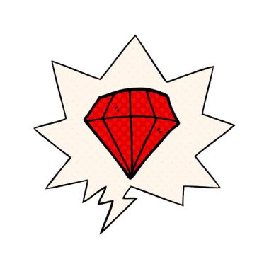 Çizgi roman tarzında konuşma balonu olan basit bir çizgi film dövmesi elması.