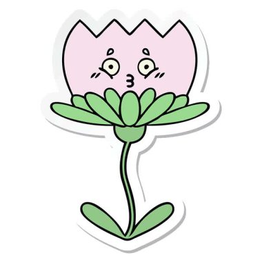 Tatlı bir karikatür çiçeğinin basit bir döngü canlandırmalı çıkartması.