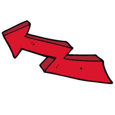 Basit bir döngü çizgi film karalama iş büyüme oku