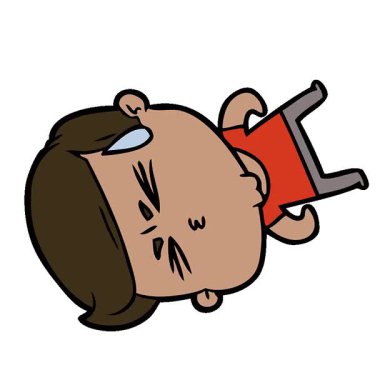 Basit bir çizgi film karakteri terliyor.