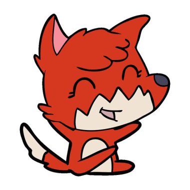 Basit bir döngülü mutlu çizgi film tilkisi.