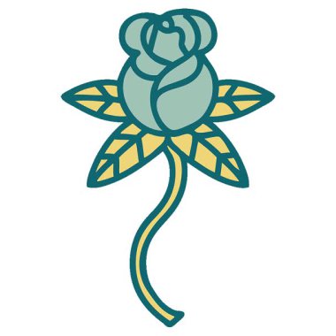 Gül 'ün basit bir ikonik dövme görüntüsü