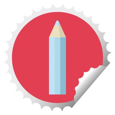 Basit bir döngü canlandırmalı mavi renkli kalem grafik vektör illüstrasyon yuvarlak etiket damgası