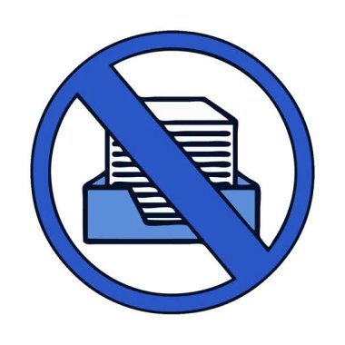 Kağıtsız bir ofis sembolünün basit, sevimli bir çizgi filmi.