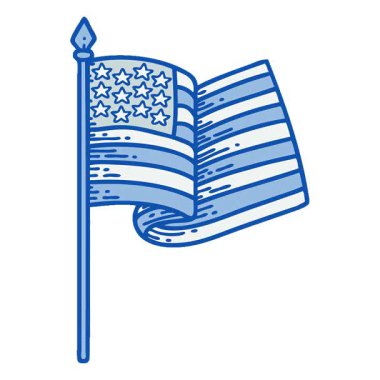 Amerikan bayrağının basit bir ikonik dövme görüntüsü