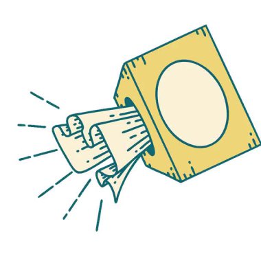 Geleneksel dövme stili mendil kutusunun basit bir döngü canlandırması