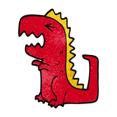 Basit bir döngülü çizgi film karalaması kükreyen t rex