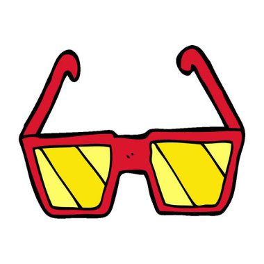 Basit bir çizgi film gözlüğü.