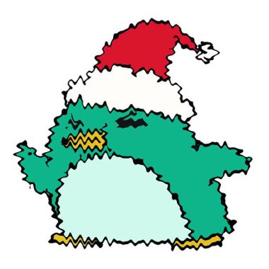 Kawaii pengueninin Noel karikatürünü çizmiş basit bir döngü animasyonu.