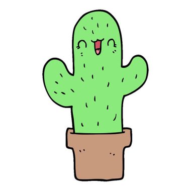 Basit bir çizgi film kaktüsü.