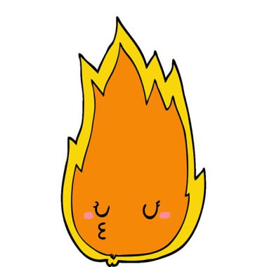 Basit bir çizgi film yangını.