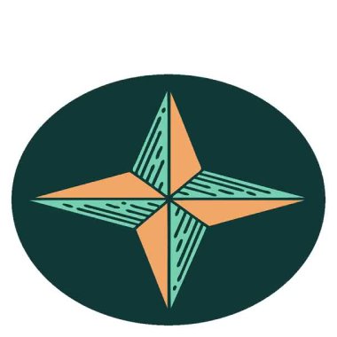 Bir yıldızın basit bir döngü ikonik dövme görüntüsü