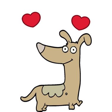 Basit bir çizgi film köpeği.