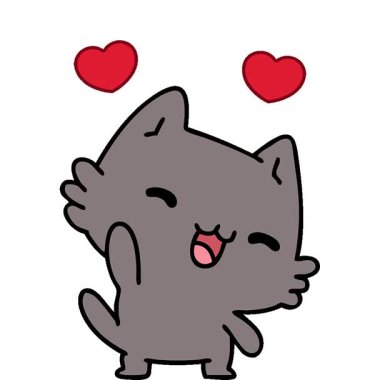 Tatlı, mutlu bir kedinin basit bir çizgi filmi.