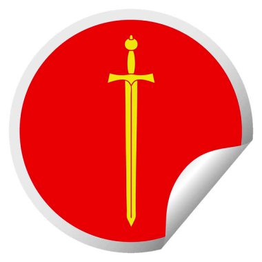 Basit bir döngü animasyonu dairesel soyma çıkartması ilginç bir çizgi film kılıcı.