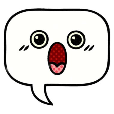 Basit bir çizgi roman tarzı konuşma baloncuğunun döngüsü.