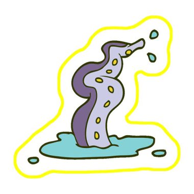 Basit bir çizgi film animasyonu karalama ürkütücü dokunaç