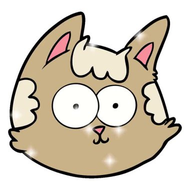 Basit bir çizgi film kedi yüzü.