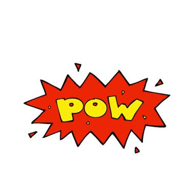 Basit bir çizgi film çizgi roman pow sembolü.