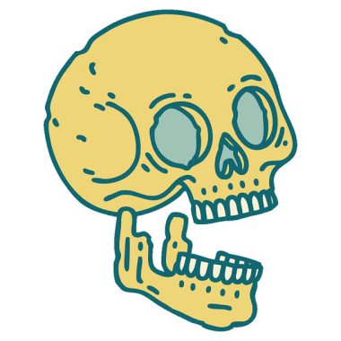 Bir kafatasının basit bir döngü ikonik dövme görüntüsü