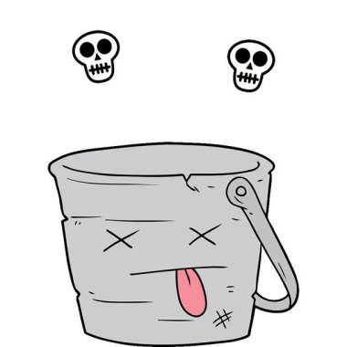 Basit bir döngü animasyonu kova karikatürünü tekmeledi