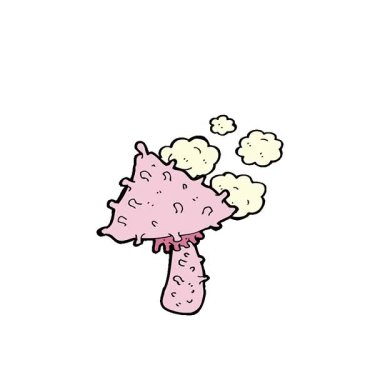 Basit bir döngülü çizgi film, tuhaf bir mantar.