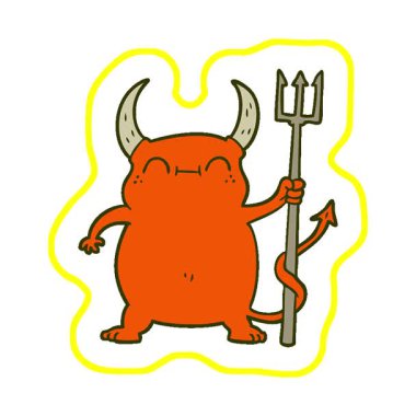 Basit bir çizgi film animasyonu küçük şeytan.